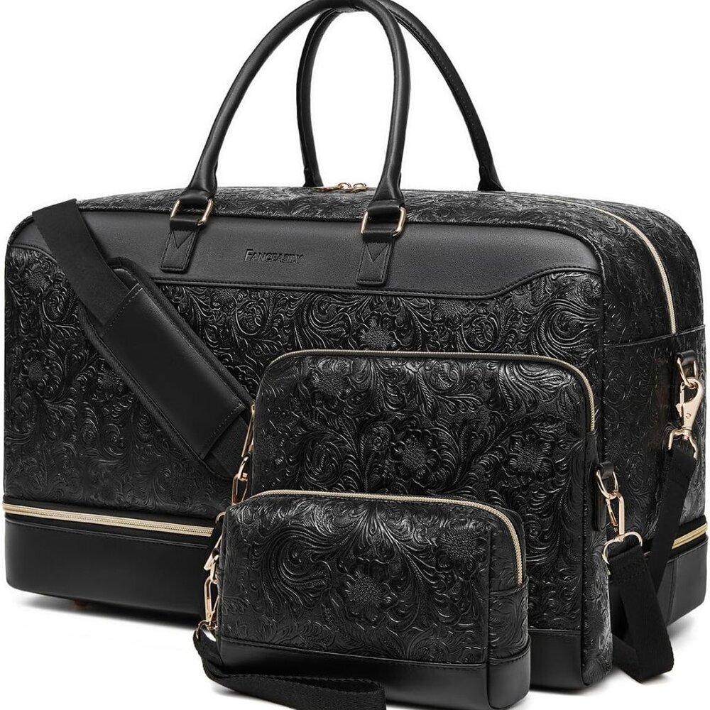 Duffle Bag for Travel,Weekender Bags for Women with Toiletry Bag,Carry On Overni